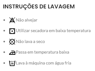 instrução de lavagem